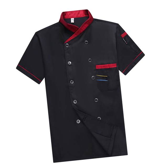 Unisex Chef Uniform Jacket Short Sleeve Shirt Breathable Comfortable Men Women Coat Chef Clothes Workwear for Cooking Cafe Hotel