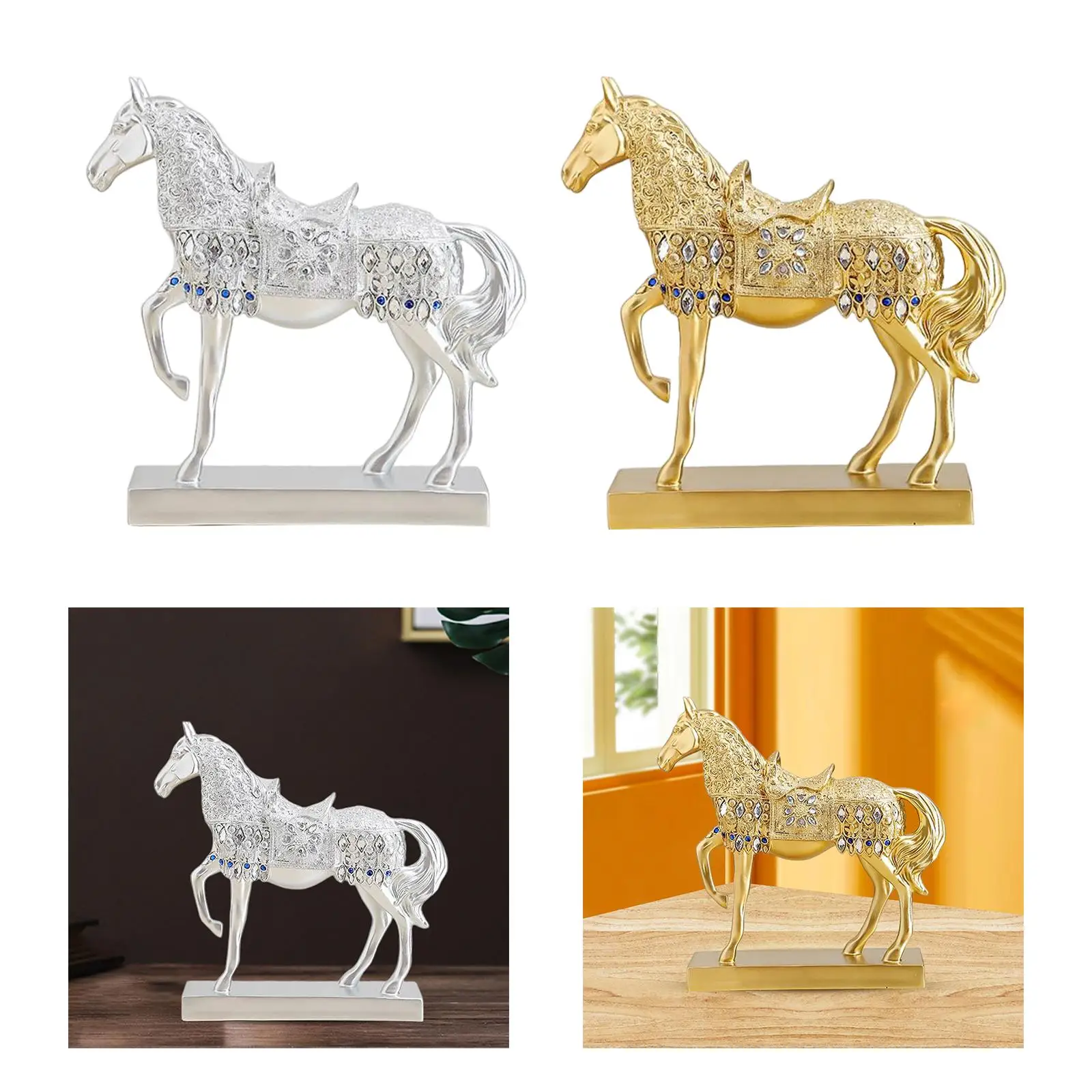 Horse Statue Figurine Animal Sculpture Art for Wedding Desk Decoration