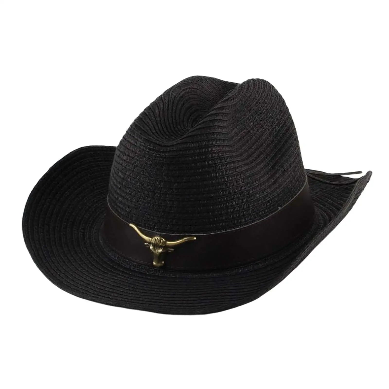 Western Cowboy Hat Unisex Wide Brim Sunshade Hat for Holiday Summer Beach Adults