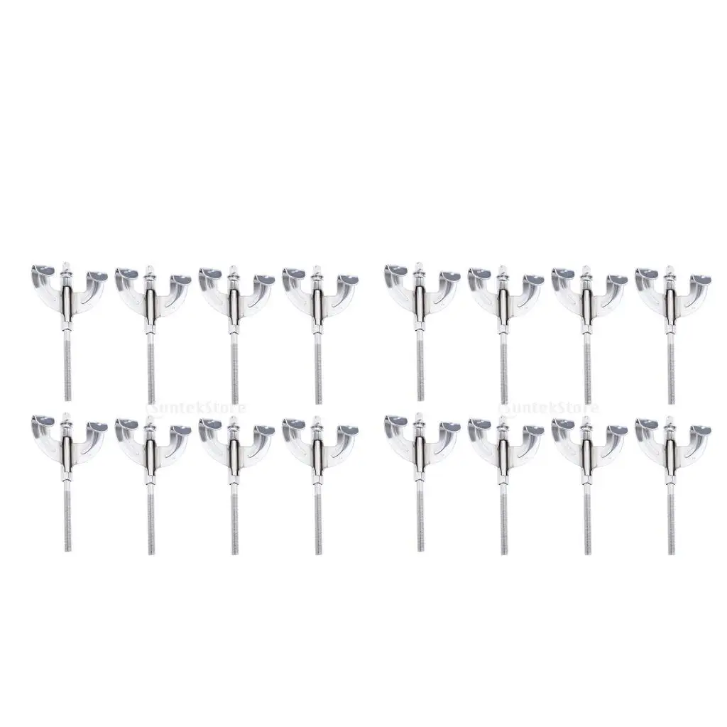 16pcs Diecast Bass Drum Claws W/ Tension Rods for Drum Repair Accessory