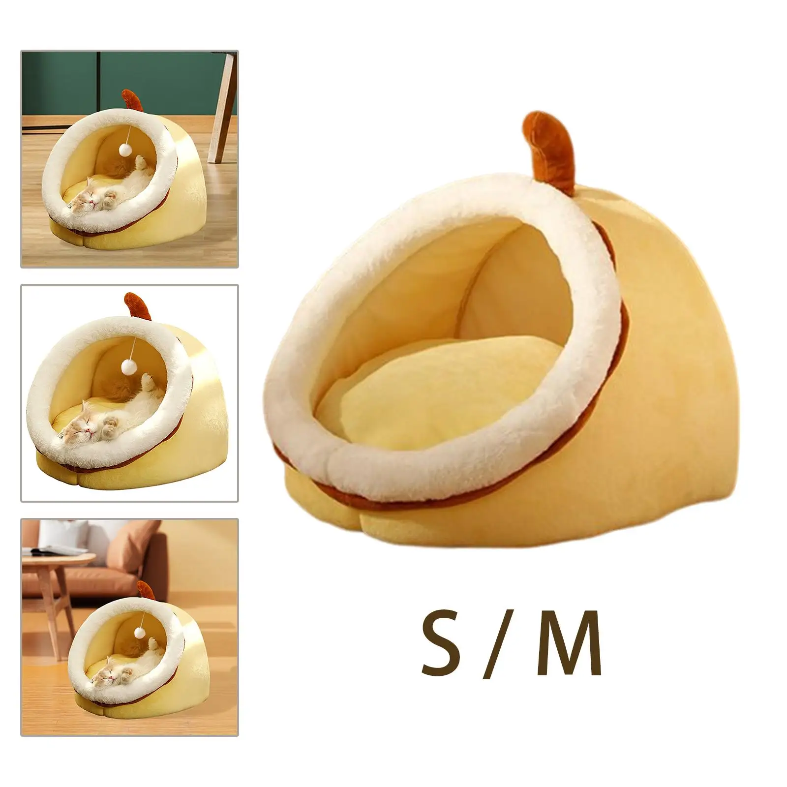 Cute Bed Anti Slip Bottom Kennel Cushion Nest Sleeping Basket Dog House for Kitten Puppy Dog Indoor Cats Cats