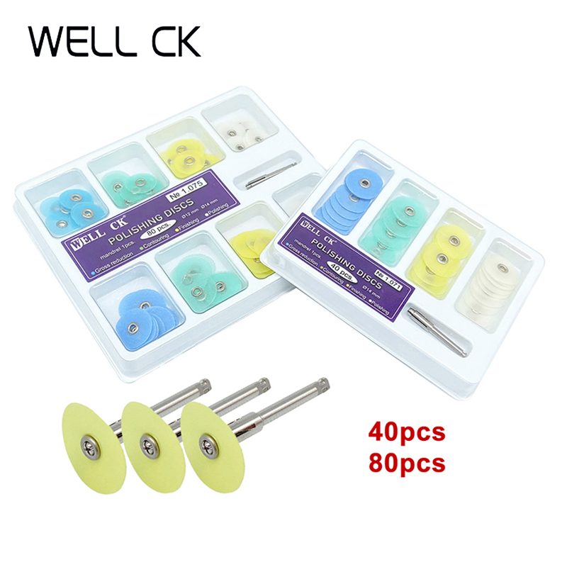 Best of WELL CK 40 / 80Pcs Dental Polishing Discs Gross Reduction Contouring Mandrel Stripes Set Dental Materials Teeth Whitening Reviews & Tips