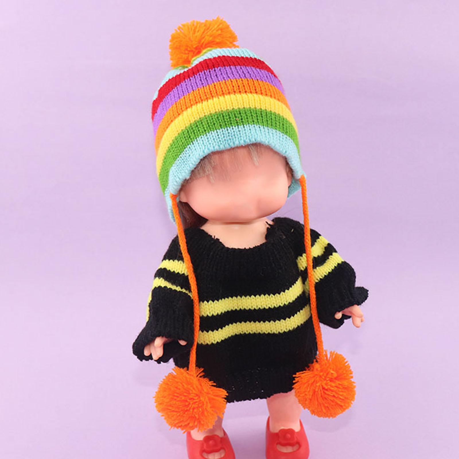 BJD Doll Clothing 25cm Sweaters Knitting Hat Simulation for Play House Girls