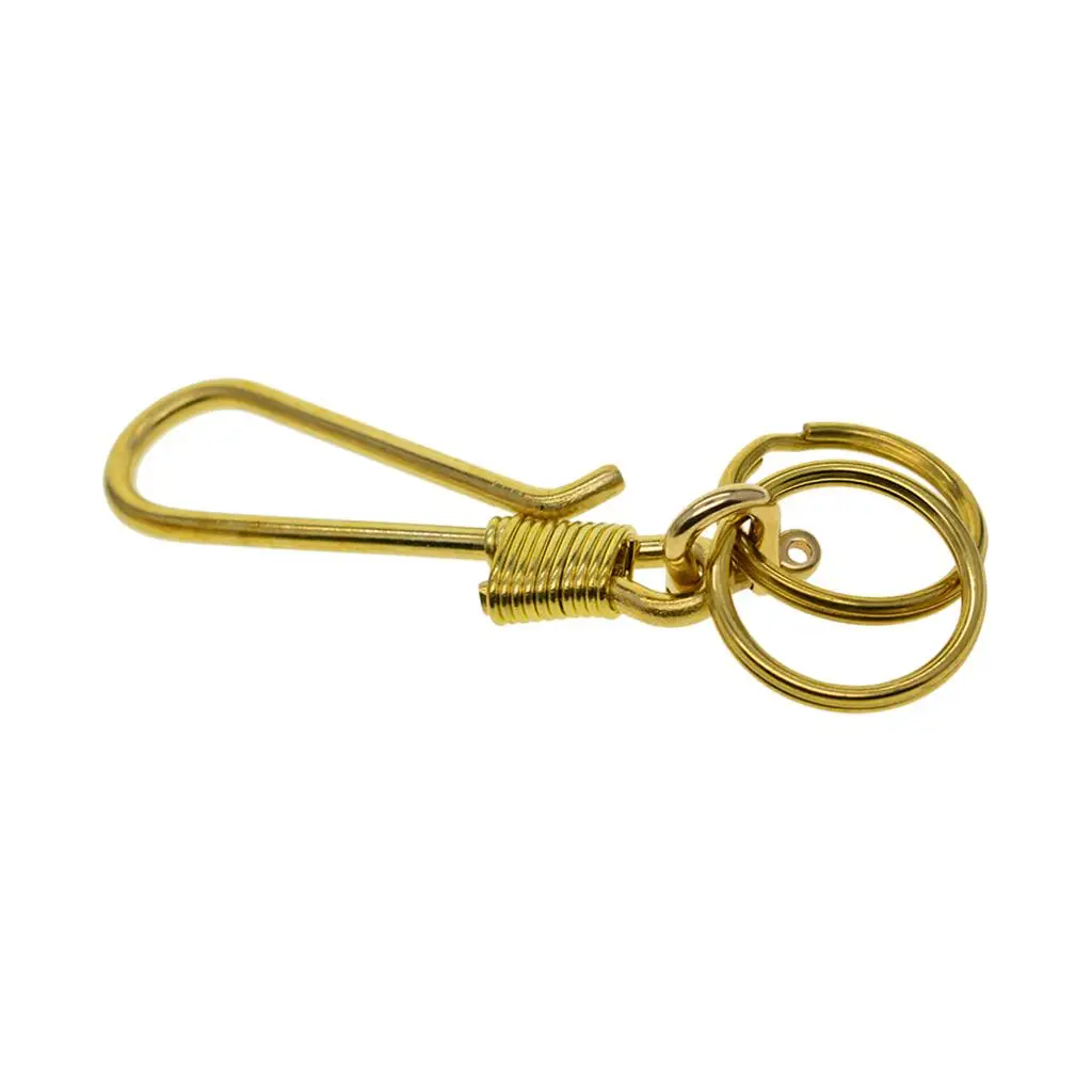 Durable Fish Hook Keychain Brass Loop Key Chain with Ring Home Car Keyfob