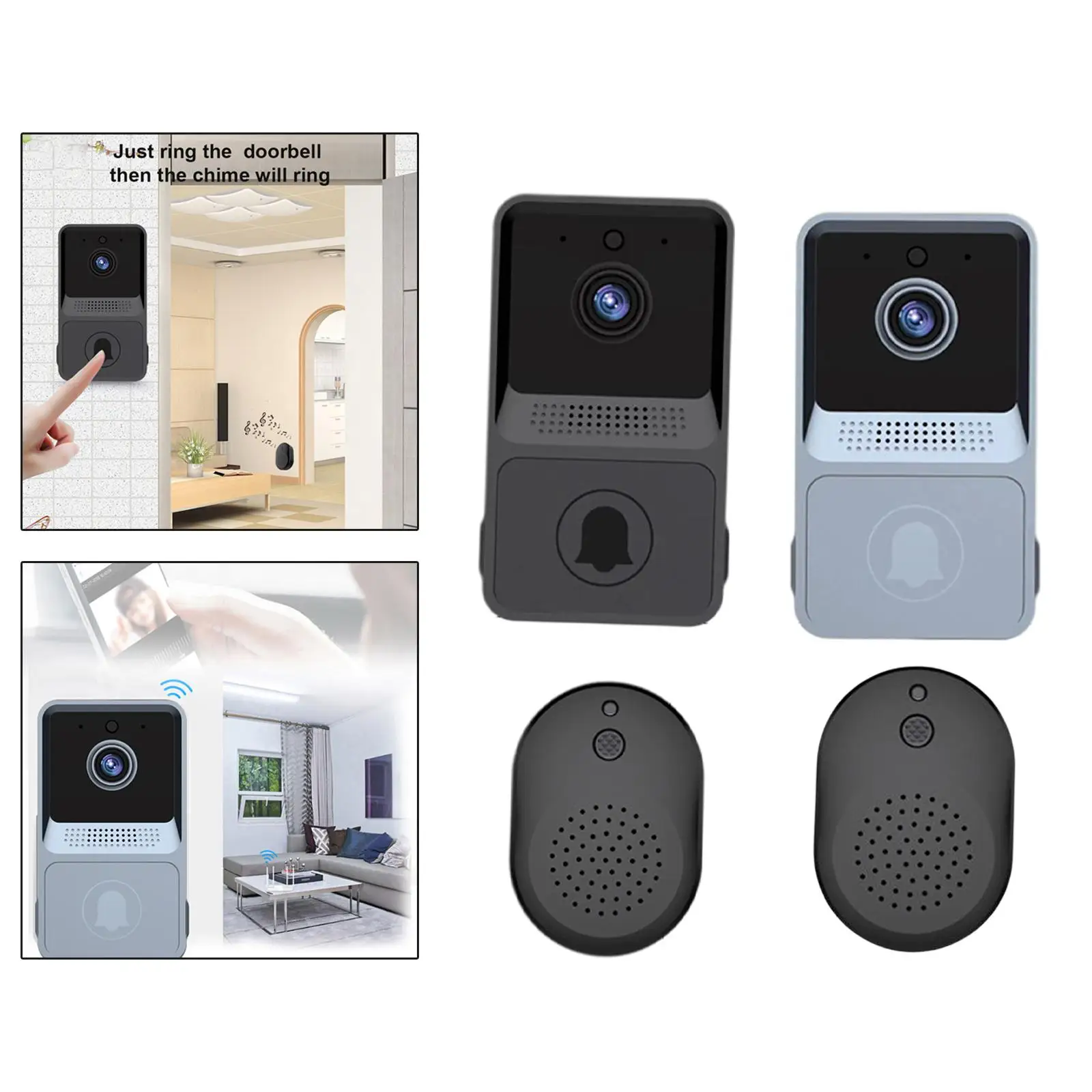 WiFi WiFi Video Doorbell Can Two Way Calls,Photo,App Control for Outdoor