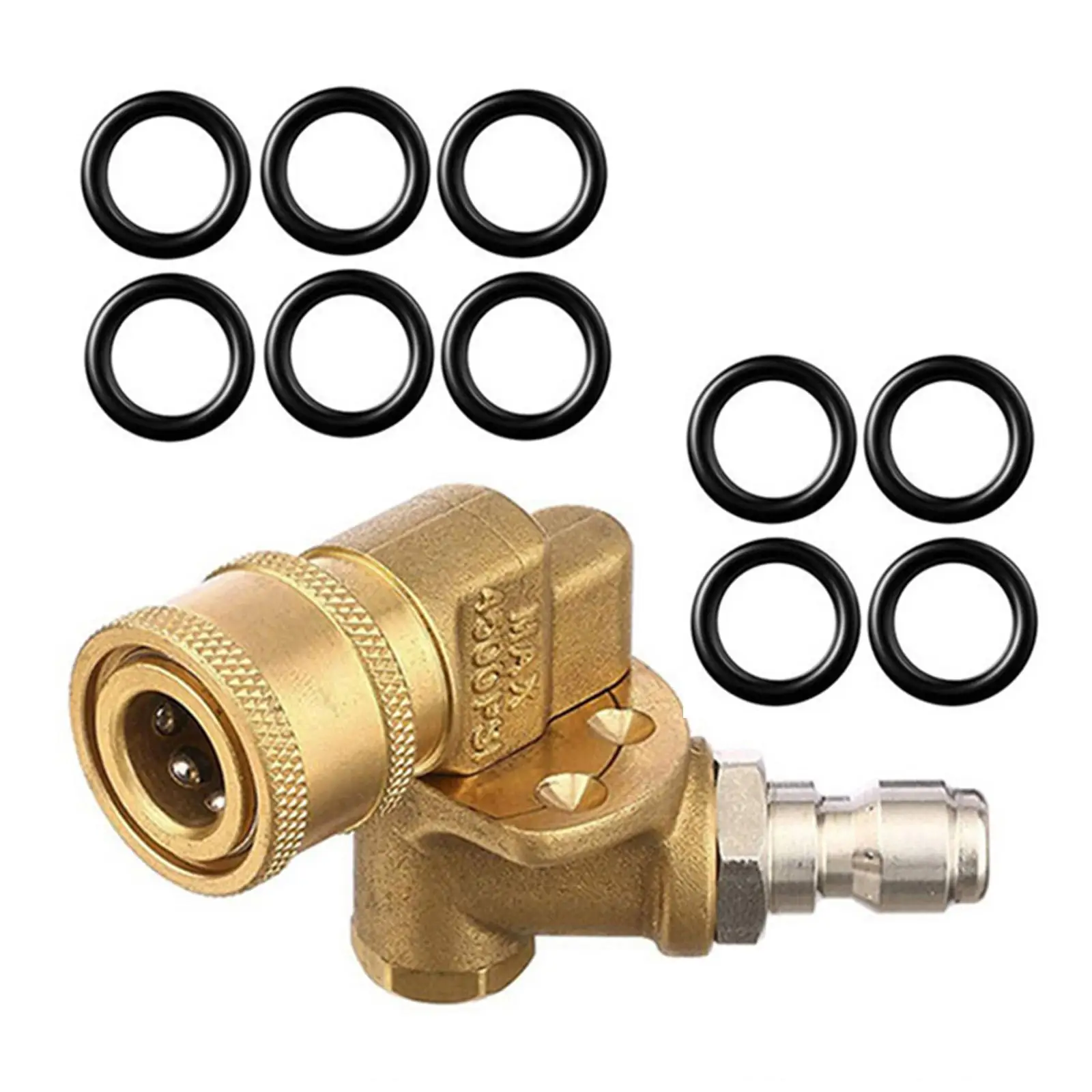 Quick Installation 7 Angle Couple for Pressure Washer Nozzle Tips Rotation Cleaner Attachment 1/4 inch Sprayer Nozzle