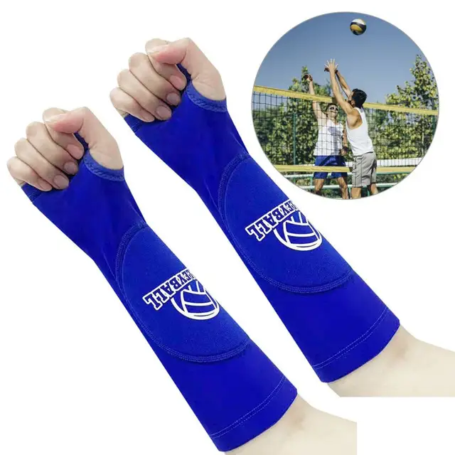 Comprar 1 par de protectores de brazos deportivos, mangas elásticas para  brazos de voleibol con almohadilla de protección y orificio para el pulgar  para mujeres y hombres