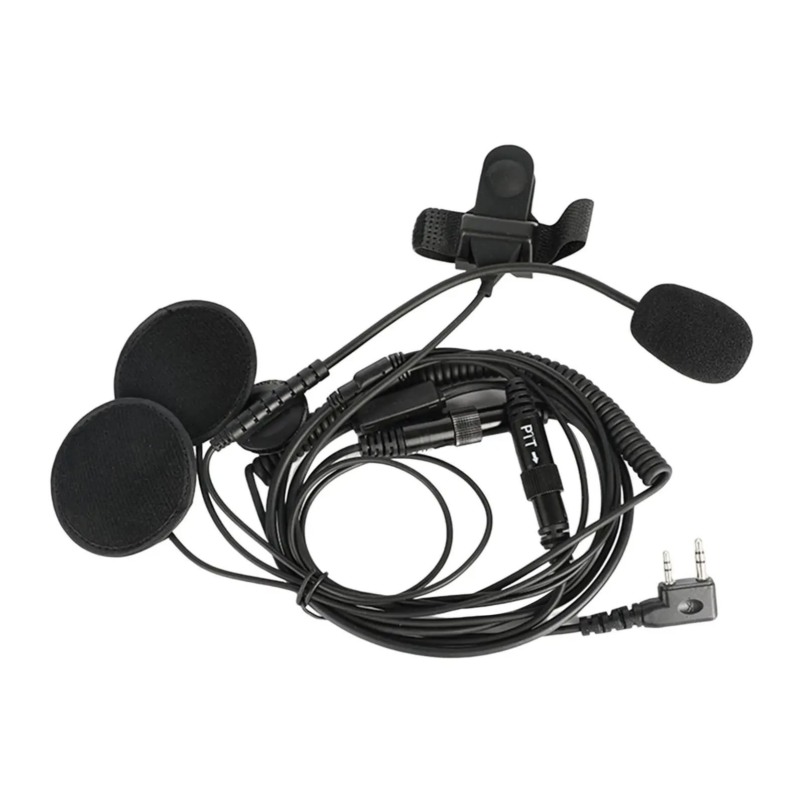 Two Way Radio Walkie Talkie Headset Earpiece with PTT Mic Motorcycle Cap Headset for Riding Motorbike