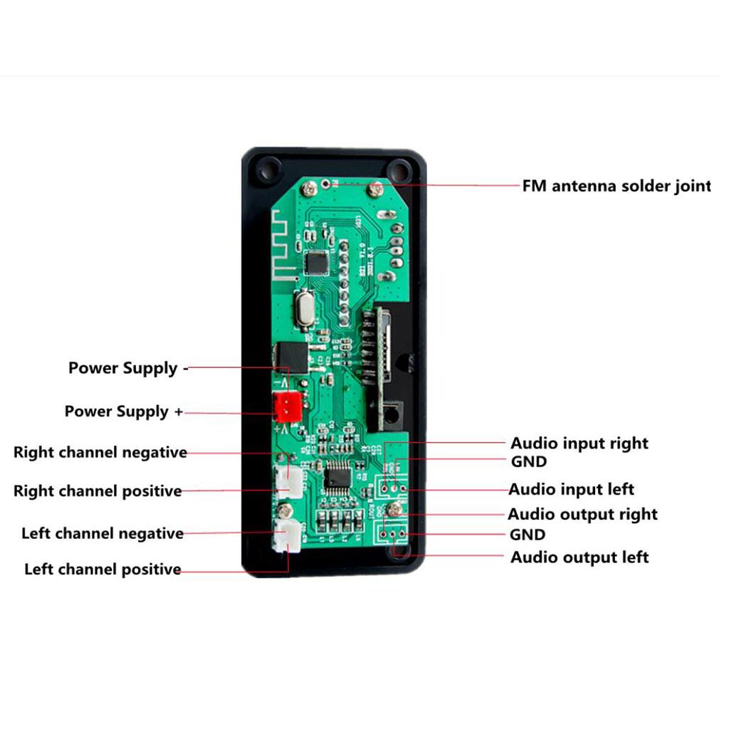 Bluetooth 5.0 MP3 Player Decoder Board Car FM Radio Module for Speaker Cars
