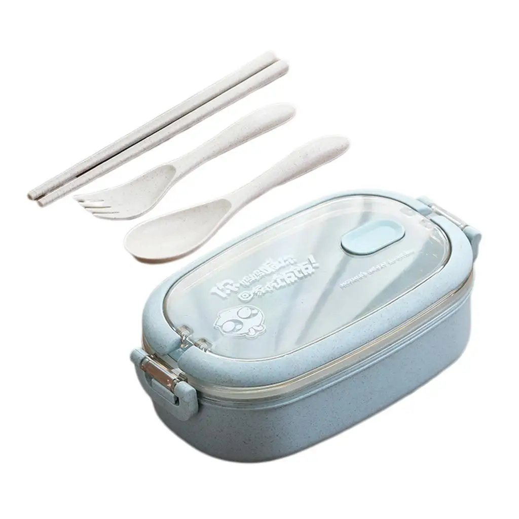 Portable Kids Bento Lunch Box Food Containers Chopsticks