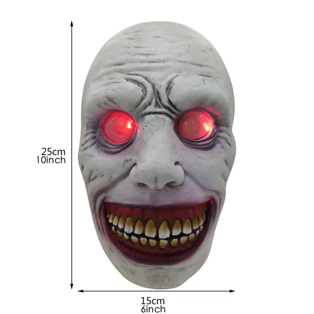 Compre Máscara de terror de Halloween COS Exorcista Sorriso Rosto e Olhos  Brancos Demônio Assustador Rosto Cobre Adereços Assustadores