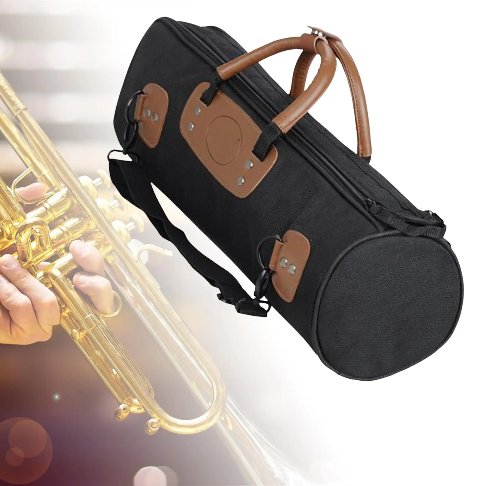 Concert Trumpet Gig Bag Widen Carry Handle with Strap Adjustable Shoudler Strap Professional Lightweight Trumpet Carry Gig Bag