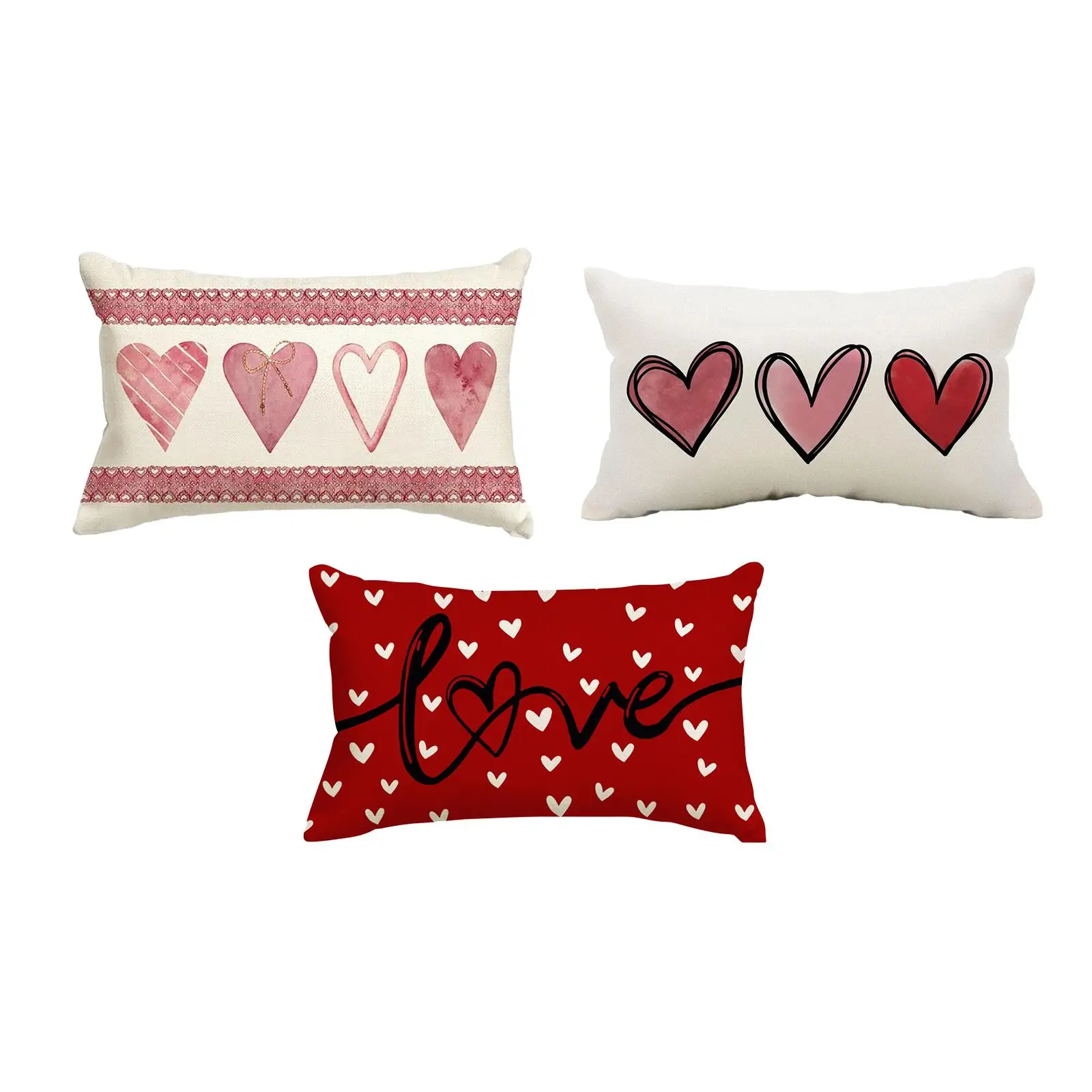 Valentines Day Pillow Cover Cushion Cover Decorative Love Heart Pillow Cover Cushion Cover for Bedroom Party Festival Wedding