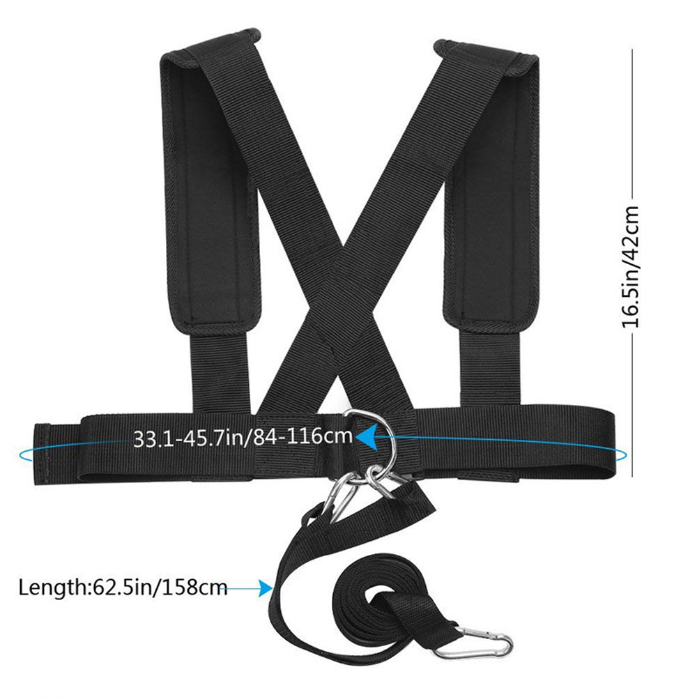 Sled Harness, Tire Pulling With Pull Resistance Training, Adjustable Padded Shoulder Strap Harness Trainer_voghion.com