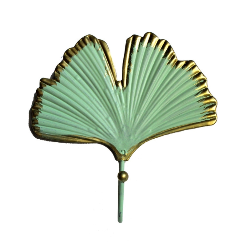 Description Picture 6 of itemWrought Iron Leaf Wall Hook Metal Hanging Hook Organization Rack Supplies for Umbrellas Keys Keychain Hat Storage