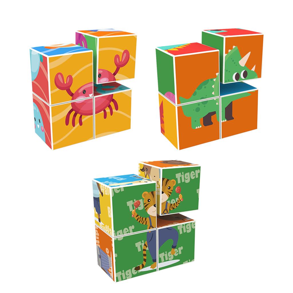 Montessori Building Blocks Toys Magnetic Block Creative Early Learning Educational Sensory Toys Matching Block for Children Kids