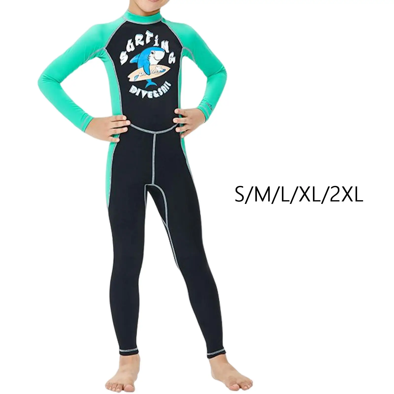Kids Wetsuit Swimsuit Scuba Diving Suit Long Sleeve Full Body One Piece Wet Suit for Swimming Surfing Diving Boys Girls