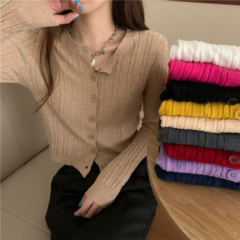 mulheres cardigans casual todos os jogos de manga longa harajuku feminino sólido único breasted estético escritório senhora botão up fashion topo