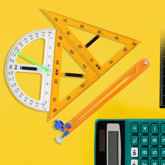 4Pcs/Set Math Geometry Ruler Set Triangle Ruler for Teachers Blackboard  Whiteboard