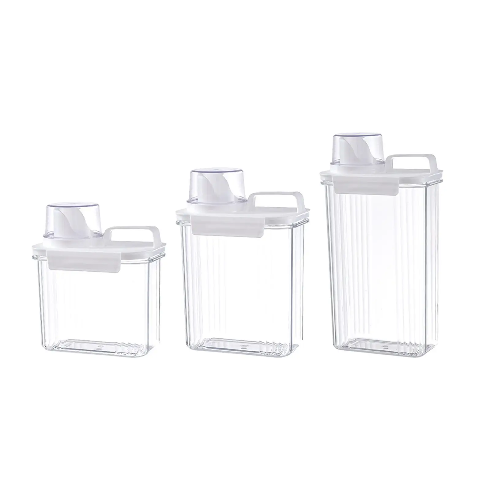 Washing Powder Containers Transparent for Countertop Laundry Room Bathroom