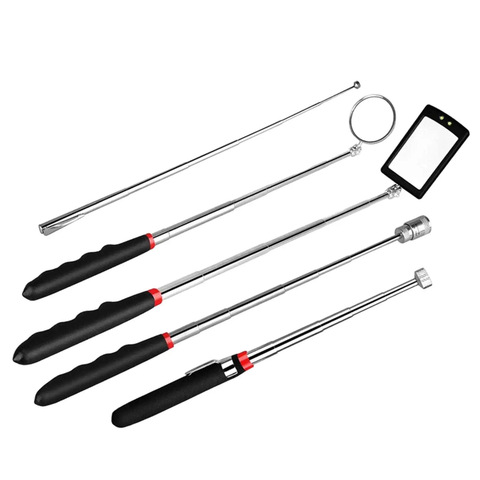 5Pcs Magnetic Telescoping Pick up Tool Kit Lightweight Battery Powered Sturdy