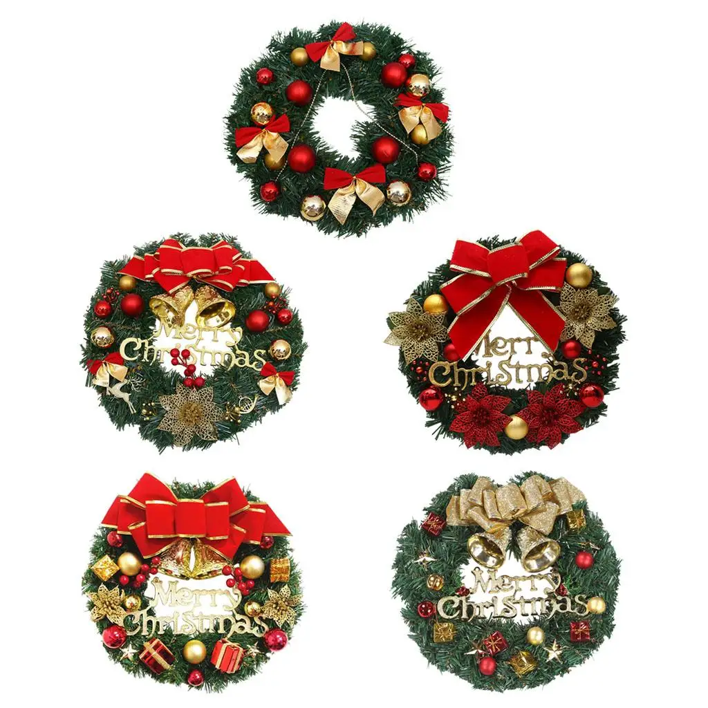 Christmas Wreath Colorful Window Garland Flower Pendant Gifts for Home Decor
