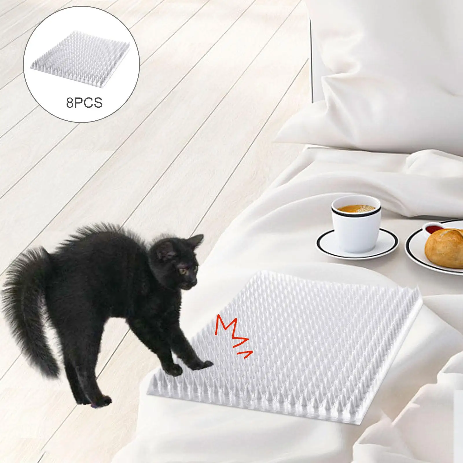 8pcs Outdoor Cat  Pad Prickle Strips  Deterrent Window Sofa Bed   people Digging Stopper