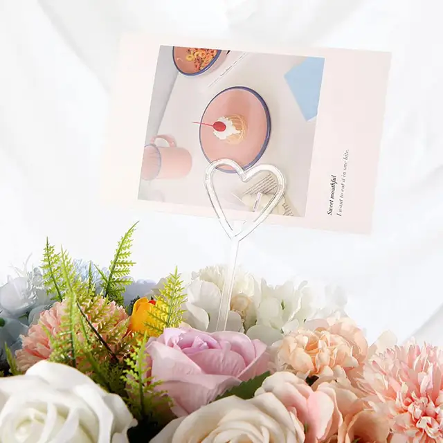 Heart Flower Card Holder Stick Metal Wrapping Supplies Bouquet - AliExpress
