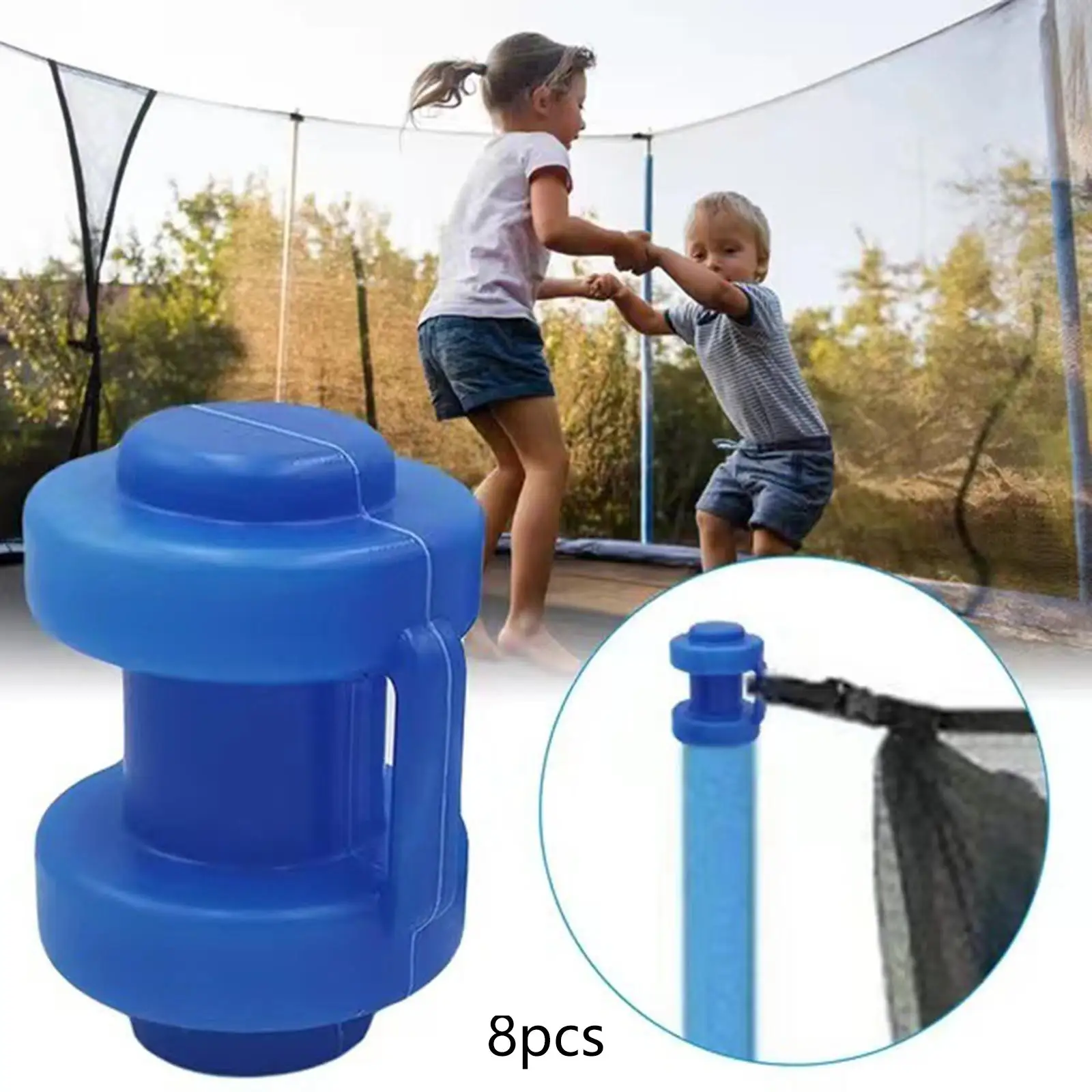 8PCS Trampoline Protective Cover Caps Trampoline Net Protective Cover Trampoline Pole Caps For Net Hook