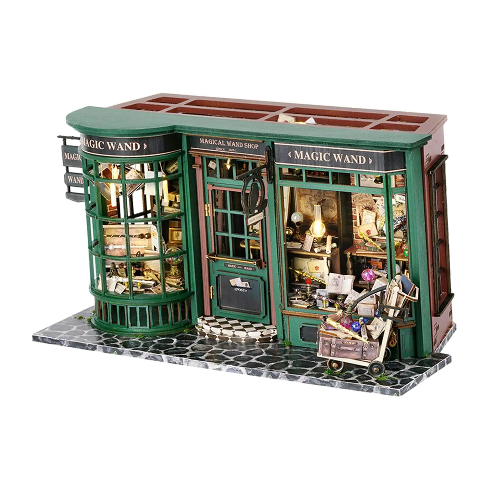 DIY Miniature Dollhouse European Retro with LED Lights 3D Puzzles with Accessories for Family Birthday Gift Kids Adults