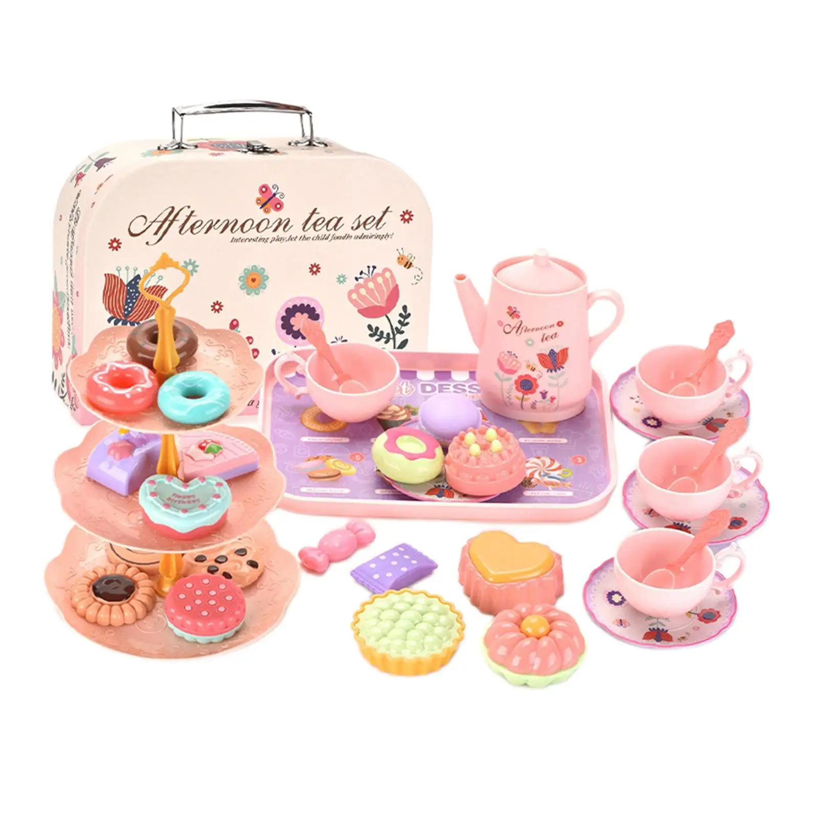 Play House Kitchen Afternoon Tea game Developmental Gifts Early Educational Simulation Tea Cake Set for Children Boys