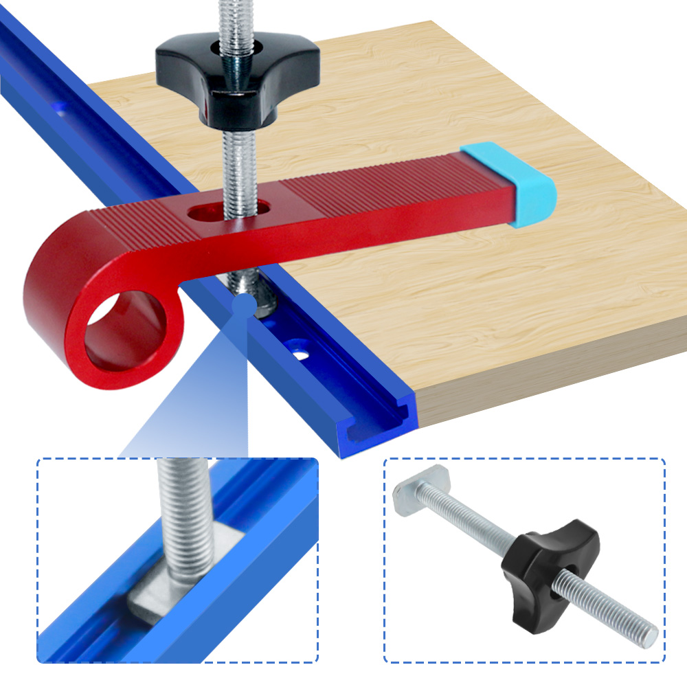 M8 Nieder halte klemmen Holz bearbeitung T-Spur Jig Zubehör für T-Schlitz T Spur Holz bearbeitung Metall bearbeitungs werkzeug – Detail 1