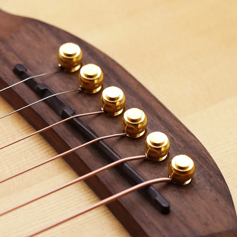 6 Teile/los Gitarre Saiten Nagel Metall Akustische Gitarre Bridge Pins Messing Gitarre Saiten Festen Kegel String Pins String mutter Nägel – Detail 3
