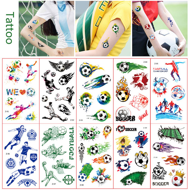 10 pz pallone da calcio calcio decorazione a tema autoadesivo del tatuaggio  impermeabile per i bambini festa di compleanno bomboniere Goodie Bag Pinata  Fillers - AliExpress