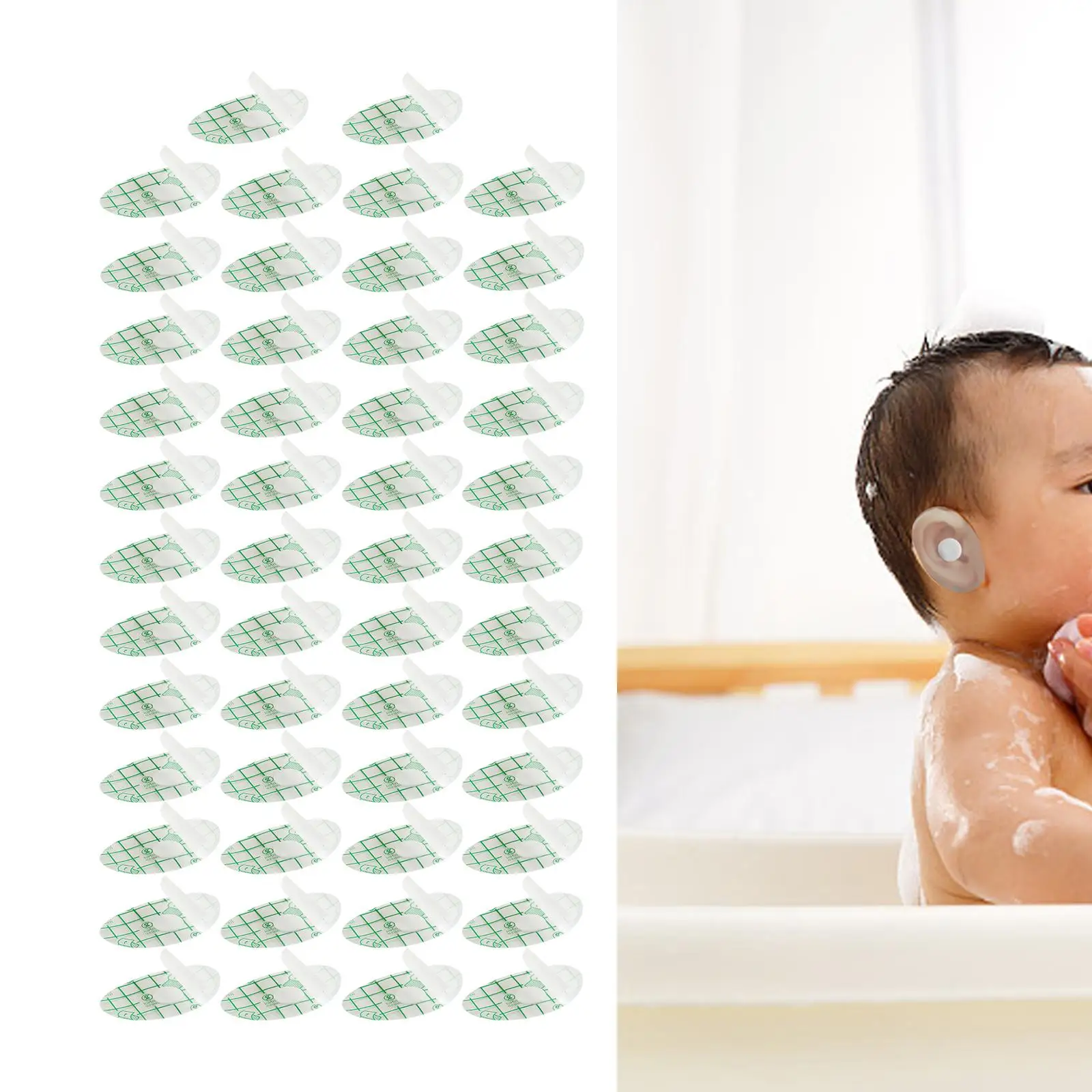 50x Portable Waterproof Baby Ear Stickers Earmuffs Disposable for Snorkeling