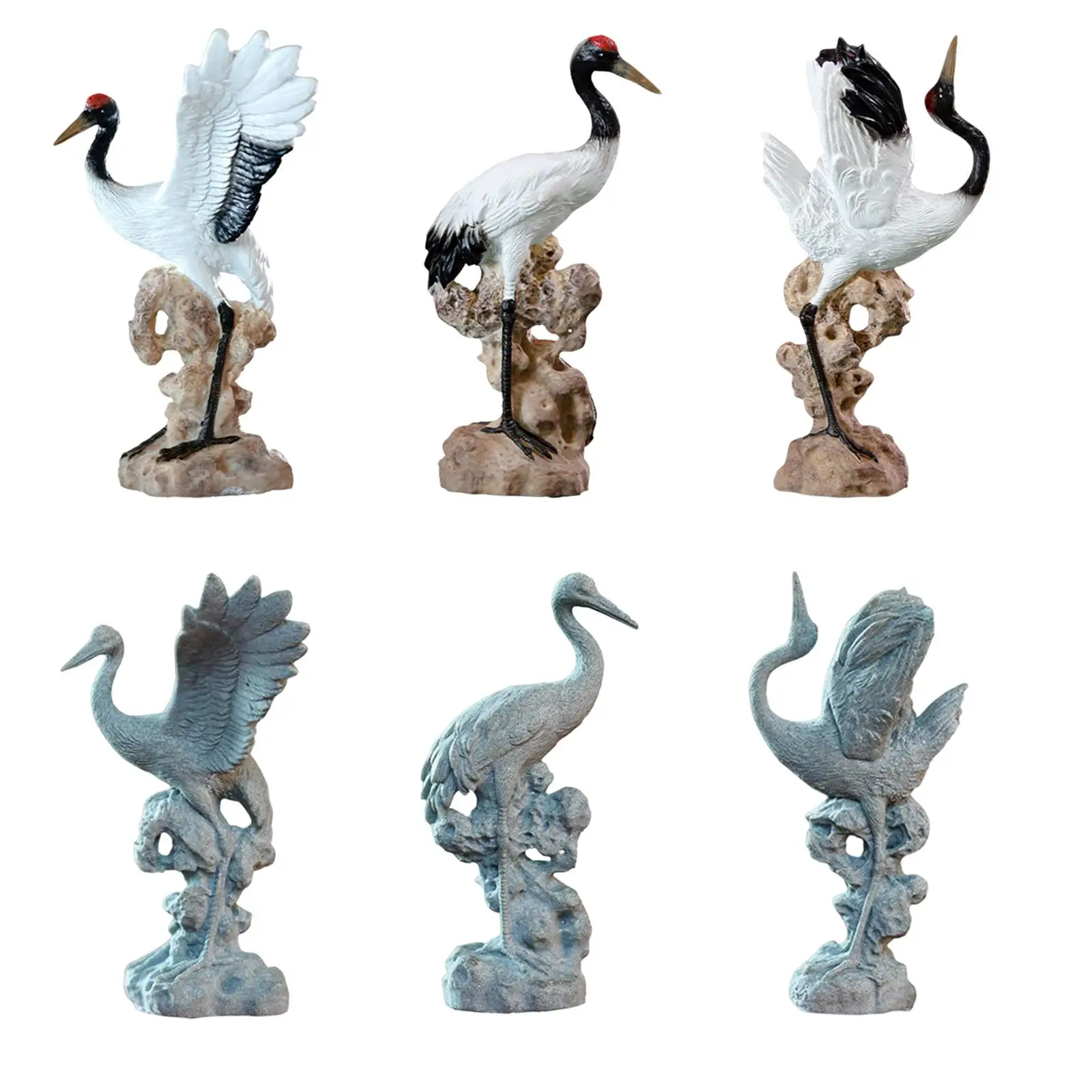 Multipurpose Statue Decoration Crane Collectibles Chic Gift Figurines Sculpture for Lawn Yard Housewarming Bedroom Balcony