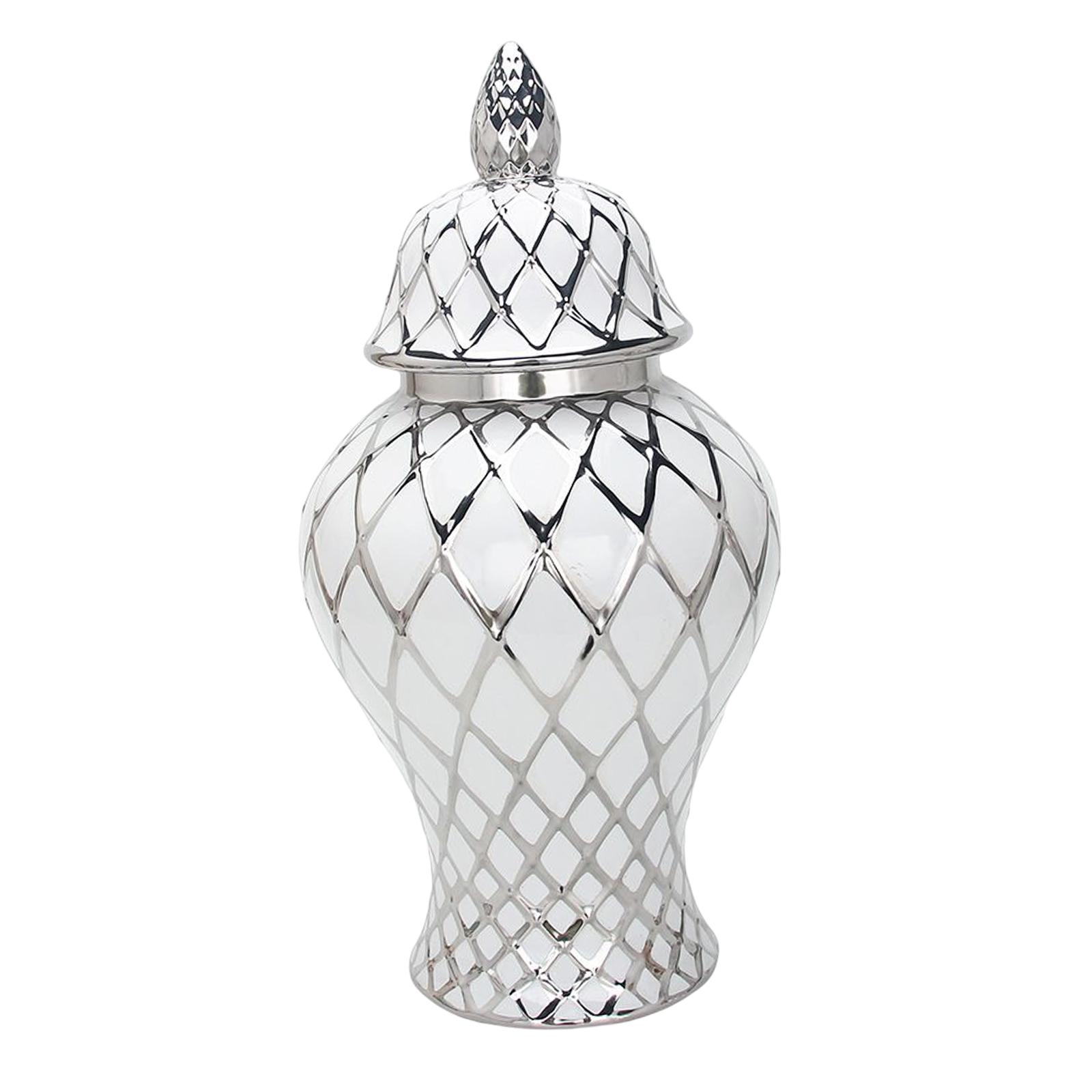 Ginger Jar Ceramic Floral Arrangement Lattice for Desk Weddings Corner