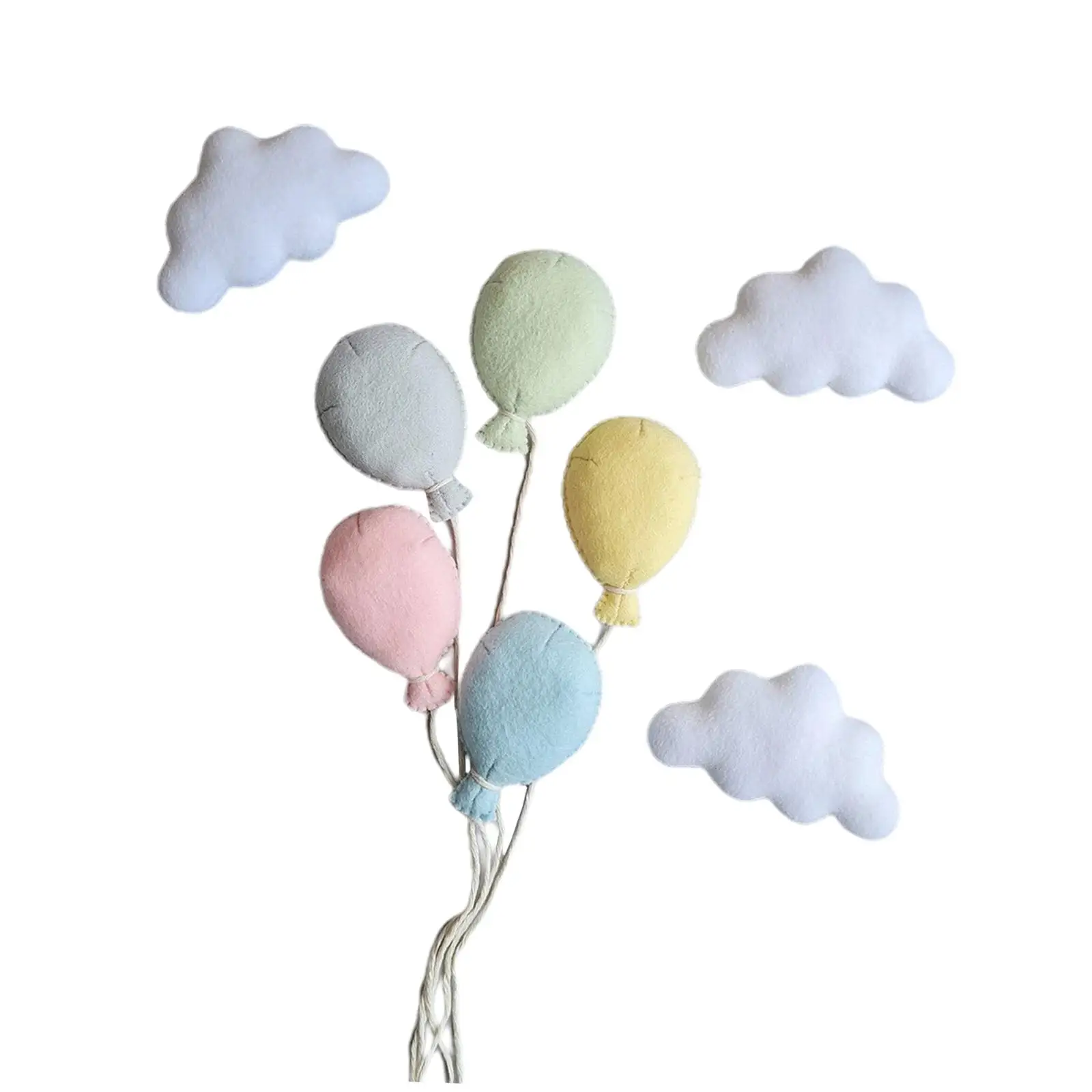 8Pcs Newborn Photo Props Photography Props Plush 3 Clouds Accessories Backdrops 5 Balloons Skin Friendly Baby Photo Props Decor