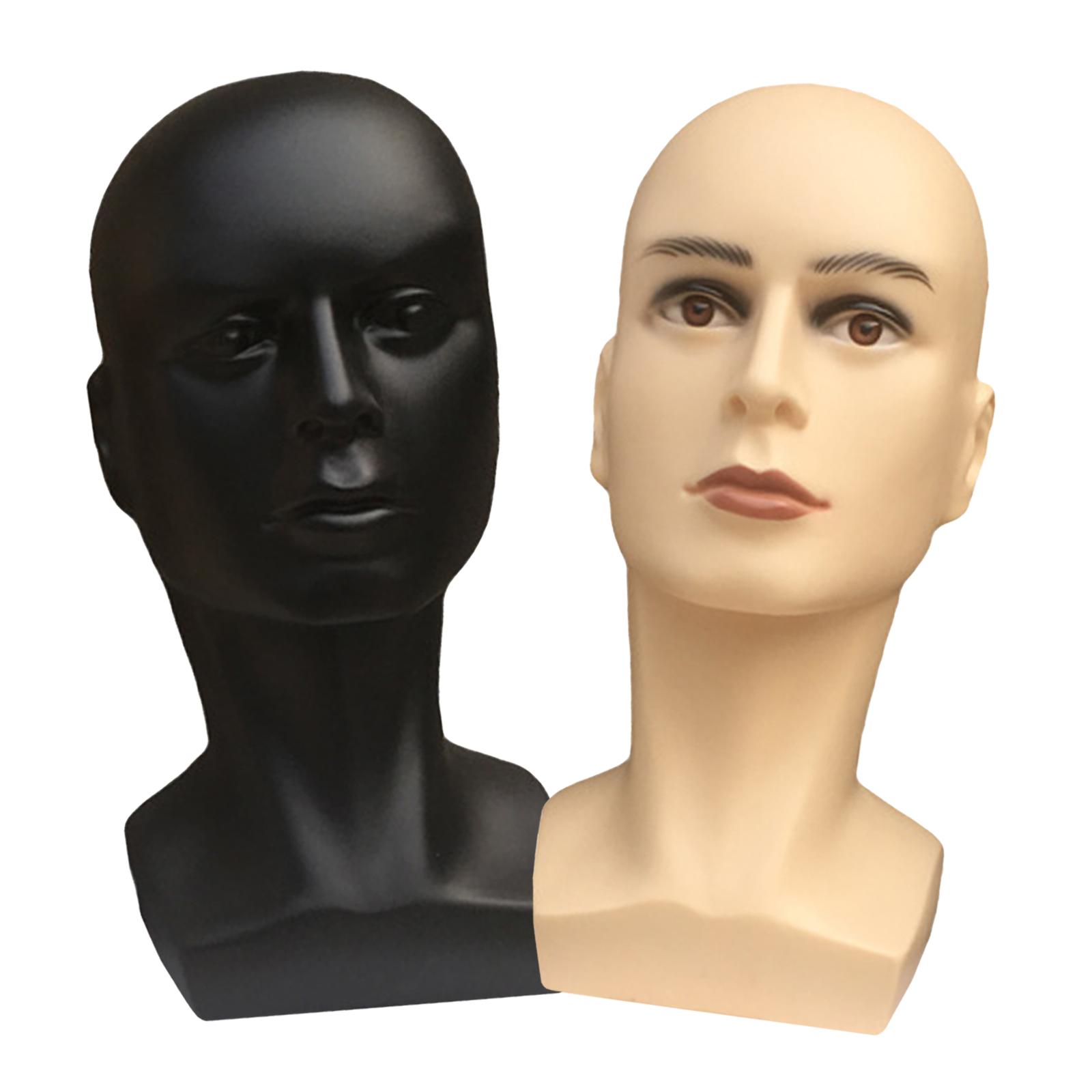 Plastic Male Mannequin Head Model Hat Wig Glasses Headset Jewelry Display Stand Elegant DIY Photography Props 15 Inches Tall