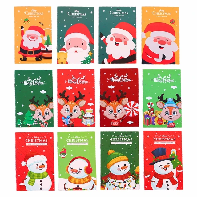 24 mini cuadernos de papel kraft para recuerdos de fiesta de niños, 12  diseños para niños, cuadernos pequeños para niños, mini cuadernos, pequeños