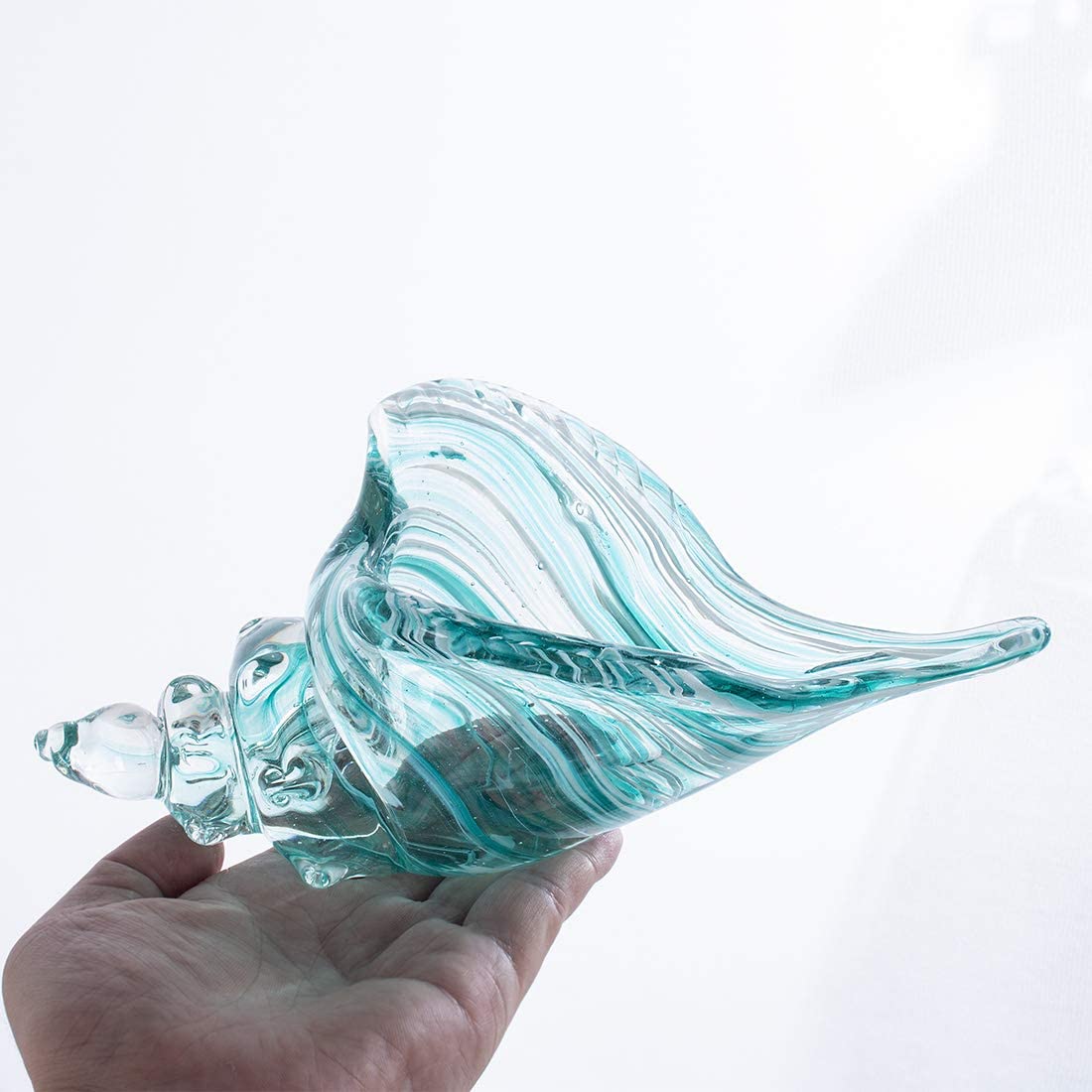 Hand Blown Glass Conch Seashell Figurine Home Decor Art Glass Sculptur