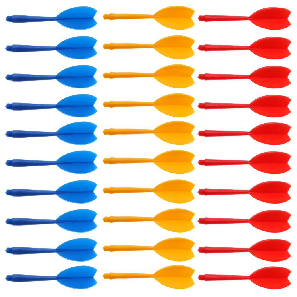 30 Pieces Multicolor Durable Plastic Darts Shaft Combo Set for Indor Games Birthday Gift Accessories