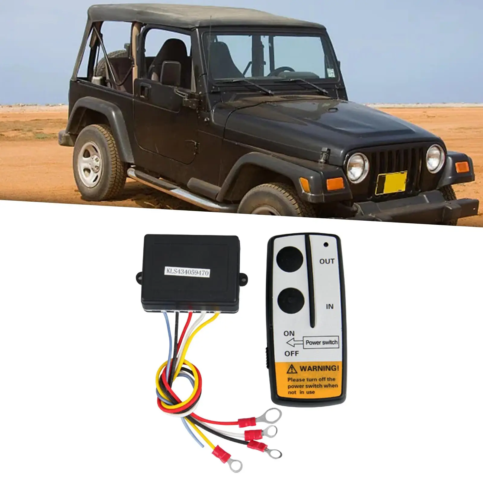 Winch Remote Control Kit High Performance Spare Parts Universal 12V 100Feet