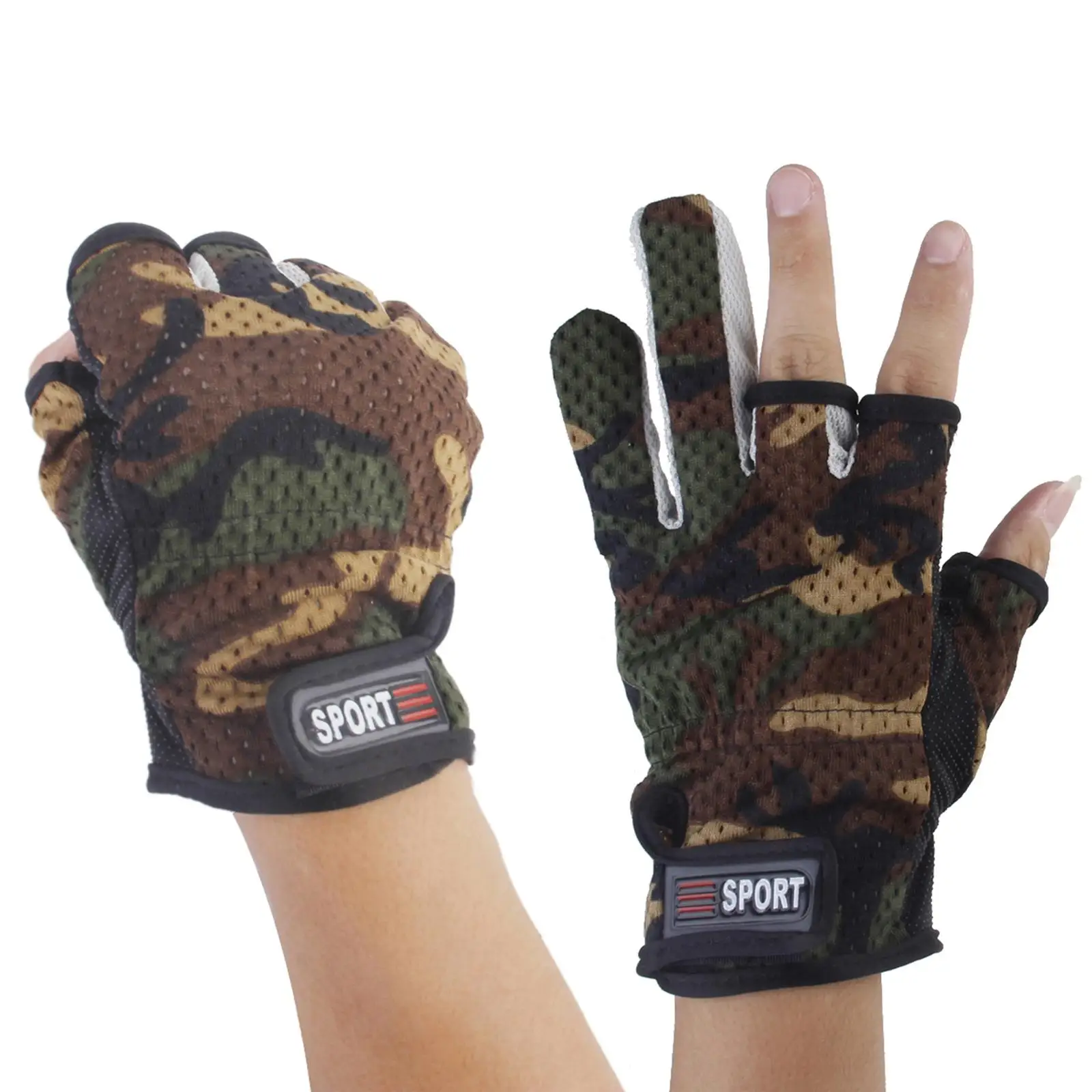 4x 1 Pair  Fingers   Fishing Gloves Sports Anti  Palm