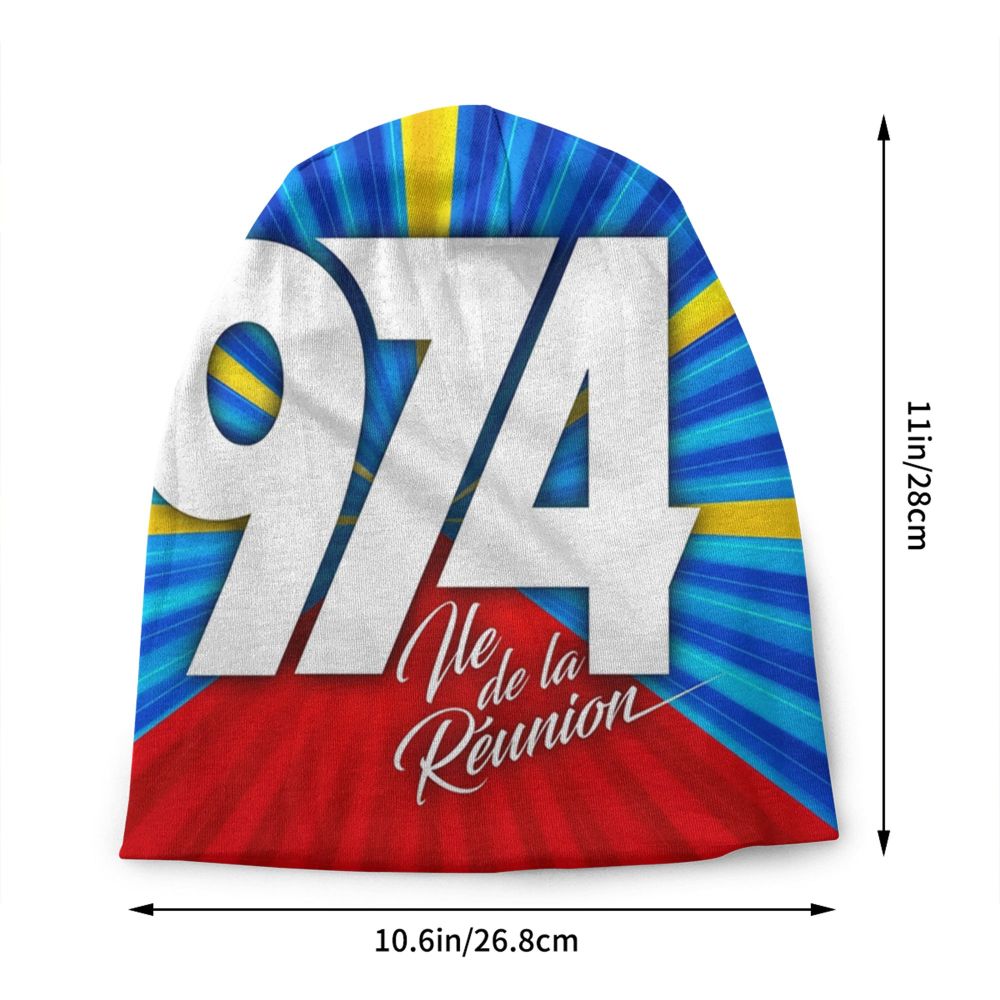 Benutzerdefinierte 974 Reunion Island Signature 7 Maveli R Skullies Beanies Caps Cool Winter Warm Damen Herren Strickmütze Erwachsene Motorhaube Hüte – Detail 2