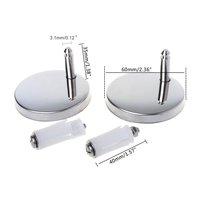 Description Picture 2 of item2x Toilet Seat Hinges Top Close Soft Release Quick Fitting Heavy Duty Hinge Pair Hinge Screw Toilet Accessories Dropship