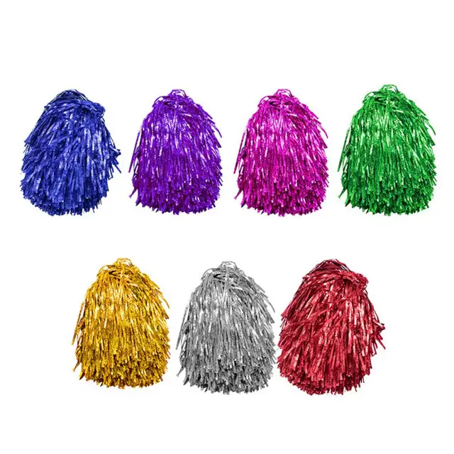 Dance Pompoms Straight Shank Type Fluffy Refueling Bright Color Double Pass  Cheerleader Hand Flower Ball Decoration For Soccer - AliExpress