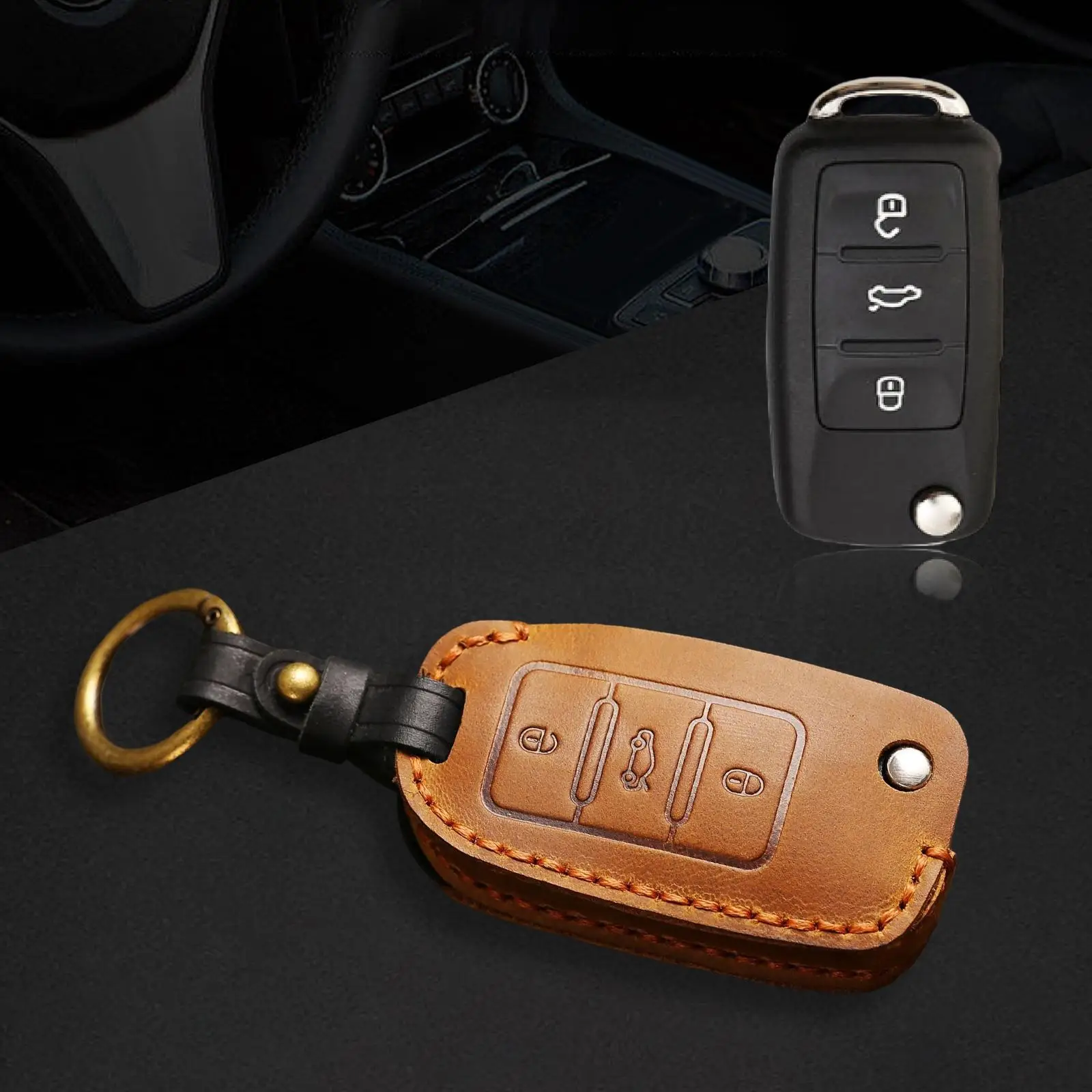 Durable Key Fob with Keyring Dustproof with Keyring for vw