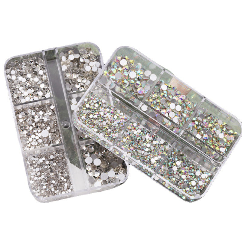 Best of Mixed Size Crystal Nail Art Rhinestone Clear AB Non Hotfix Flatback Gem Diamond 3D Nail Art Decorations DIY Manicure Face Makeup Reviews & Tips - Image 4