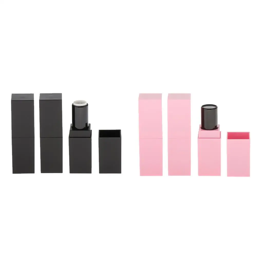 3 Pieces Empty Lipstick Tubes DIY Lip Containers (Square Tubes)
